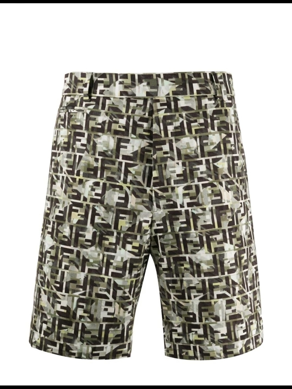 Fendi FF Logo Print Camo Shorts